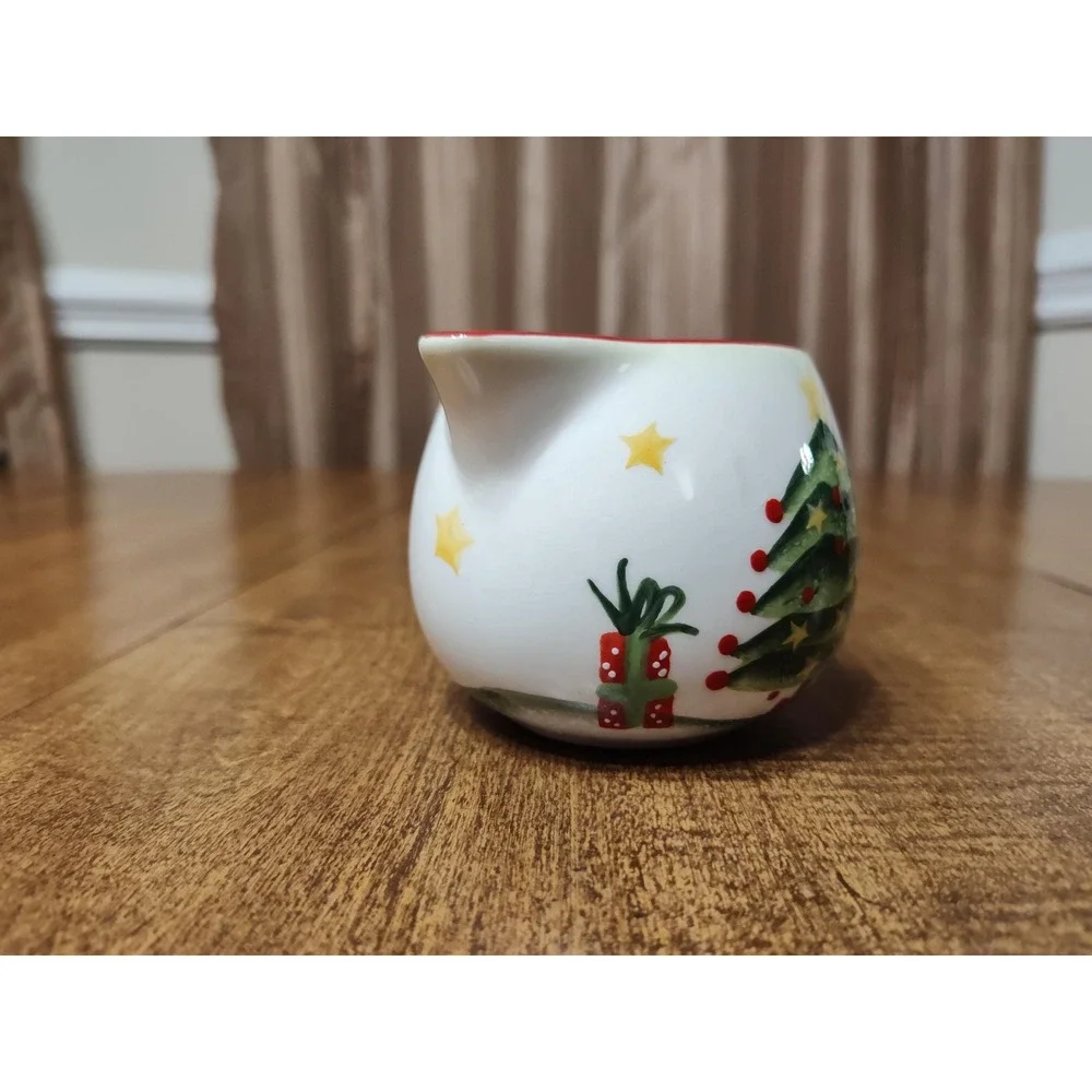 Handmade French Vanilla Christmas Tree Pitcher Candle 9 oz Holiday Decor A74